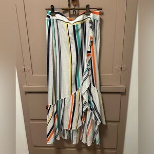 Karen Millen striped cotton maxi skirt- size Small